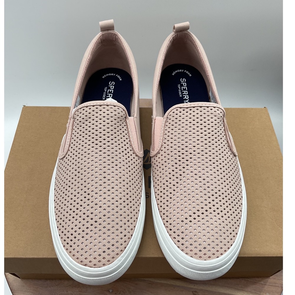 Sperry Top-Sider Crest Vibe Perforated Slip On Sneakers Blush Pink Women US 11